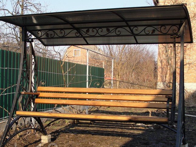 Качели садовые кованые цельносварные 4-местные MS-KS-002-240